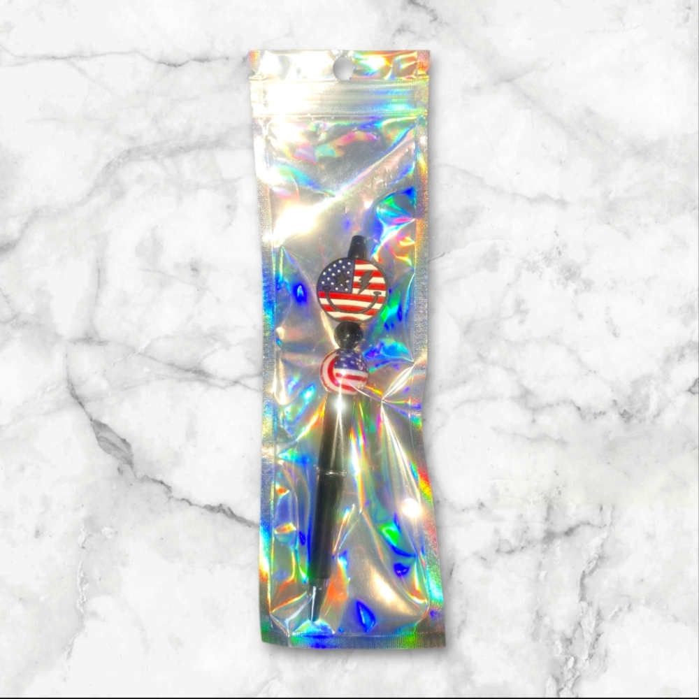 Patriotic Smiley Pen-black